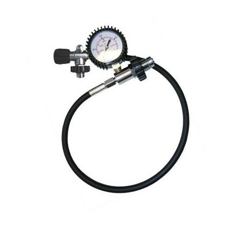 Lyre de transfert - DIN300 avec manomètre et purge- 100 cm Lyre de transfert - DIN300 avec manomètre et purge- 100 cm